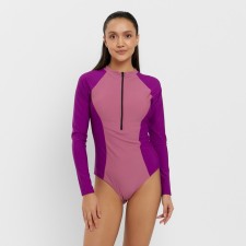Women's swimsuit Minaku with long sleeves Puddley color, size 44
