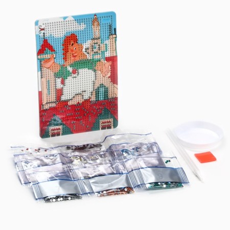 Diamond mosaic with partial filling for children "Carlson", 10 x 15 cm-1