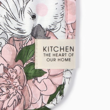 Set of kitchen. Ethel "Parrot": mittens 20x28 cm, severity 19x19 cm, 80% HL, 20% PE-3