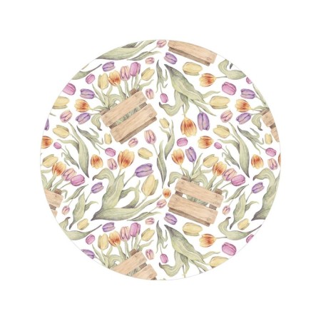 Pareo and beach rug "Tulips as a gift", d = 150 cm-1