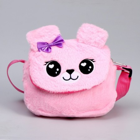 Children's fur bag "Bear", 15x13x3 cm-1
