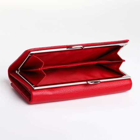 Women's wallet on magnet, red color-3
