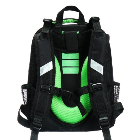 School backpack 38 x 30 x 16 cm, ergonomic back, Stavia "cyber", black-4