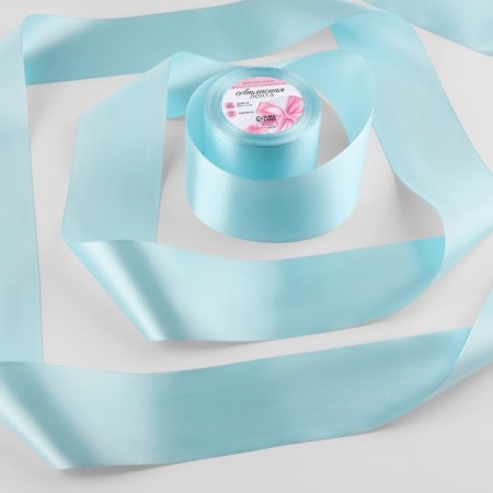 Satin tape, 75 mm × 23 ± 1 m, blue color No. 211
