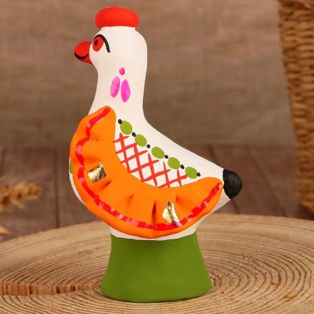 Dymkovo toy "Duck", 10 cm, mix-8