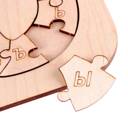 Wooden puzzle alphabet. Coloring "Dino"-2