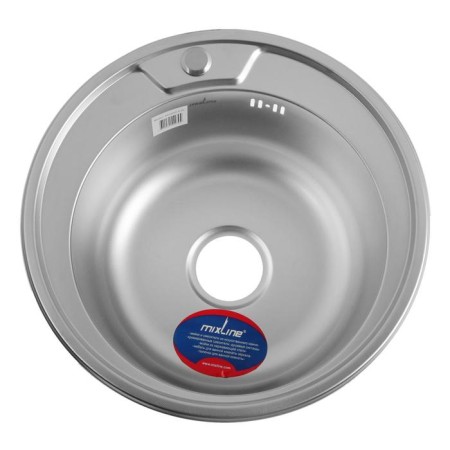 Kitchen sink Mixline 532306, mortise, thickness 0.8 mm, 49x49x18 cm, vol. 3 1/2 ", with Siphon