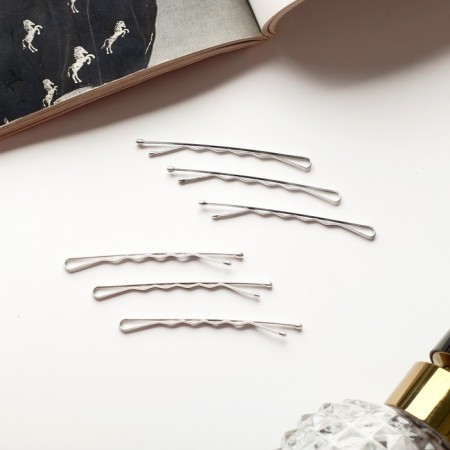 Invisibility for hair "Classic mother of pearl" (set 20 pcs) 5 cm, silver-1