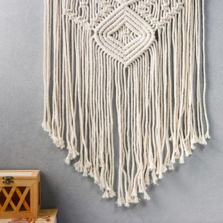 Panel wall -mounted macrame "Necklace" natural 67x45 cm-2