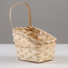 Wicker basket, D14 x 13 x H6.5 x 11 x 20 cm, bamboo
