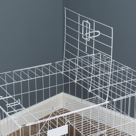 A cell for dogs and cats, a bunk 70 x 50 x 60 cm, white-5
