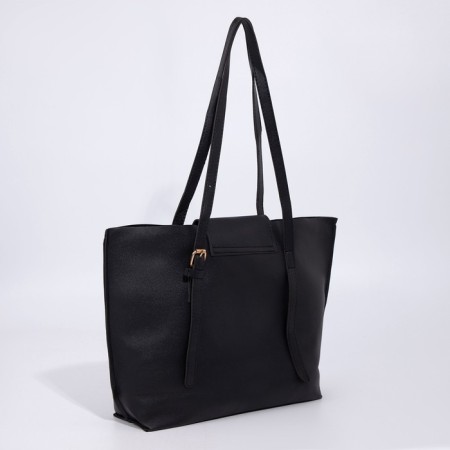 Soper bag with zipper, black color-1