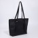 Soper bag with zipper, black color