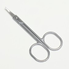 Scissors are manicure, for cuticles, bent, narrow, 8.5 cm, silver color