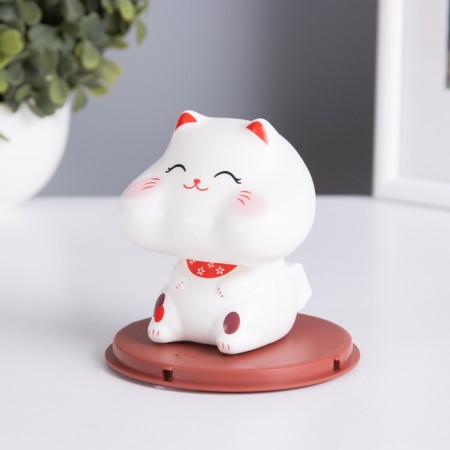 Plastic pendulum from the solar battery "Cat Mani-Neko, well-fed with cheeks" 10x10x10.3 cm-3
