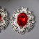 Decor for creativity Metal "Medallion Patal" Rubin Crystal Set 2 pcs 2.6x2.4 cm