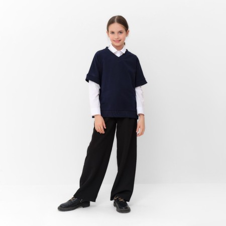 Minaku girl's vest: School Collection, dark blue color, height 152 cm-1