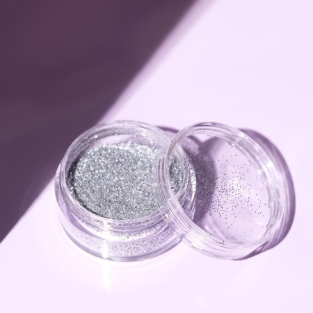 Cosmetic glitter in the jar "Silver", 10 g-1