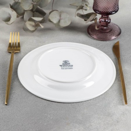 Porcelain dessert plate Wilmax Stella Pro, D = 20 cm, white color-3