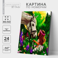 Picture on numbers on canvas with a subframe 