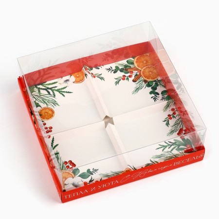 Box for Musser cakes "Fun", 17.8 x 17.8 x 6.5 cm, New Year-2