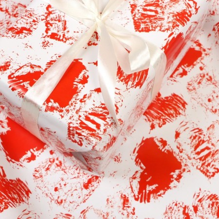 Glossy packaging paper "hearts", 100 x 70 cm, 1 pc.-1