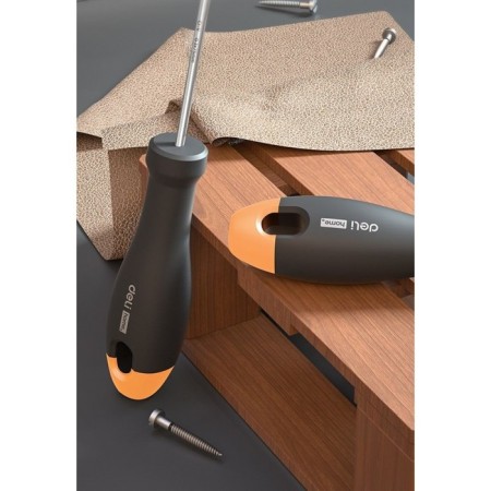 Schlothel screwdriver Deli "Home Series Gray", handle made of softach plastic, 3 x 75 mm-1