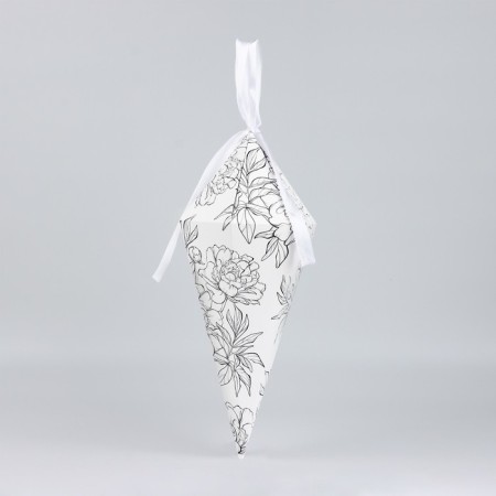 Carriage - hexagon for flowers "Contour flowers", white, 15 x 35 x 15 cm