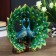 Polystone souvenir "Two green peacocks on a log with open tails" rhinestones 25x15x27 cm