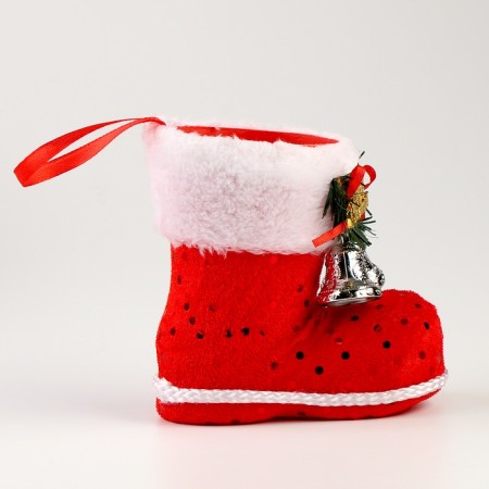New Year! Gift packaging "Boot", with bells, red color-2