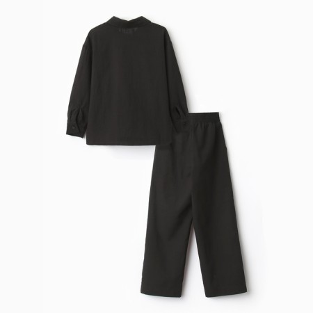 Костюм (рубашка и брюки) детский KAFTAN "Лен", р.30 (98-104 см) черный-15
