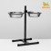 Stand with bowls, 2 x 1.5 l, height 50 cm, collapsible, black