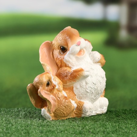 Garden figure "Hare with a hare" 16cm-2