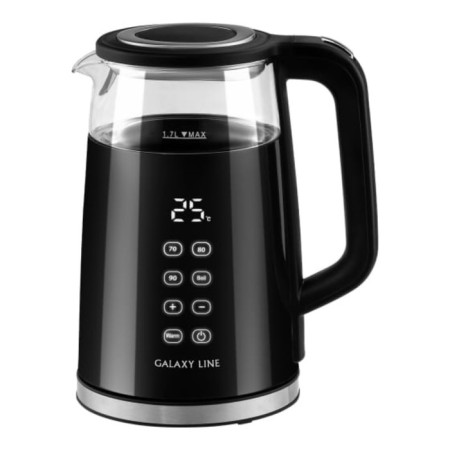 Electric kettle Galaxy Line GL 0342, glass/plastic, 1.7 l, 2200 watts, black