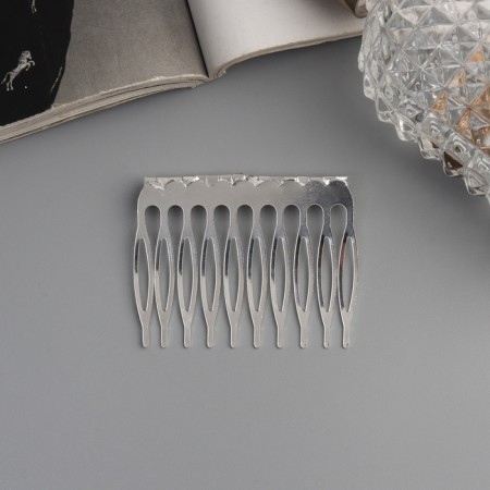 Hair crest "Medea", set 2 pcs., Classic thread, 5 × 4 cm, silver-3