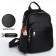 City backpack on lightning, from artificial leather, black color