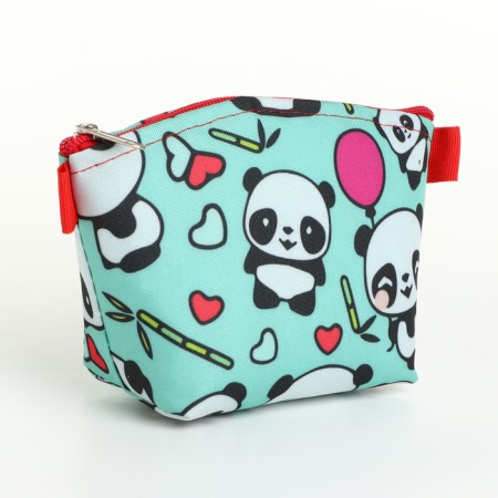 Cosmetic bag with zipper, turquoise color
