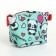 Cosmetic bag with zipper, turquoise color