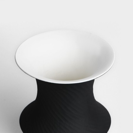 Vase for flowers decorative "Demeter" color black 22 x 17 x 17 cm-1