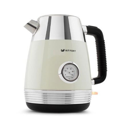 Electric kettle KitFort KT-633-3, metal, 1.7 l, 2150 W, built-in thermometer, beige