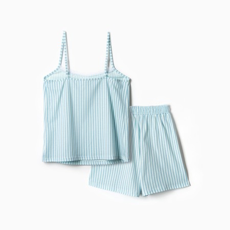 Female pajamas (T -shirt/shorts), blue color, size 44-3