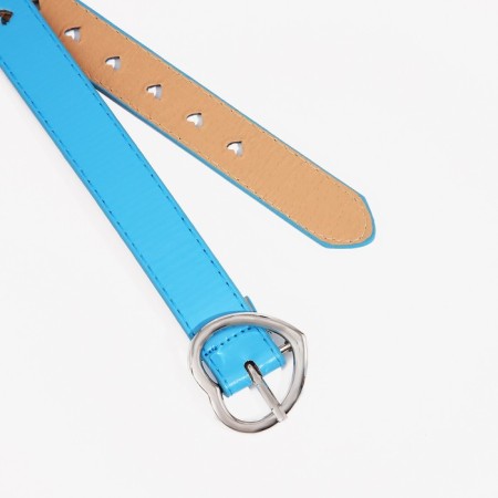 Building belt, width 2.4 cm, metal buckle, blue color-1