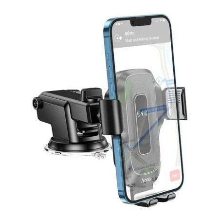HOCO HW3 car holder, wireless charging, 15 watts, for 4.5-7.0 inches, black-4