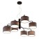 Suspended chandelier Citilux "Form" CL428281, 82x82x45 cm, 8x60W, E27, brown color