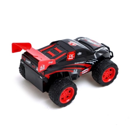 A radio -controlled “researcher” jeep works on batteries, red color-2