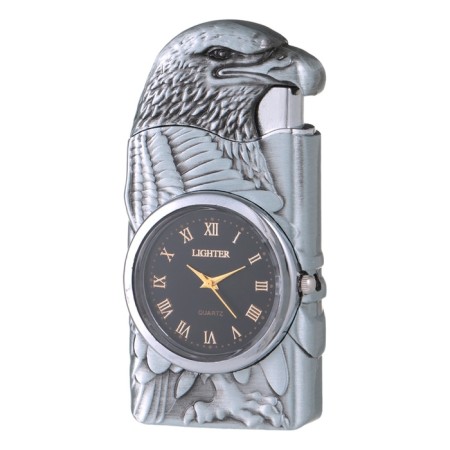 Gas lighter with a clock "Eagle", piezo, flame adjustment, 7.8 x 3.7 x 1.2 cm