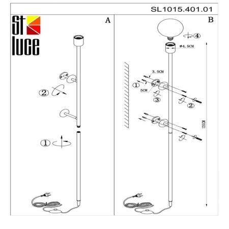 Wall lamp ST LUCE. SL1015.401.01. Gante. 1x60 W, E27, 6x131 cm, black color-9