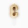 A candle for a cake, a number, brilliant "3", gold, 4 x 10 cm.
