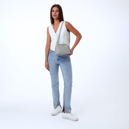 Women's bag with lightning, textura, average size, color gray-8