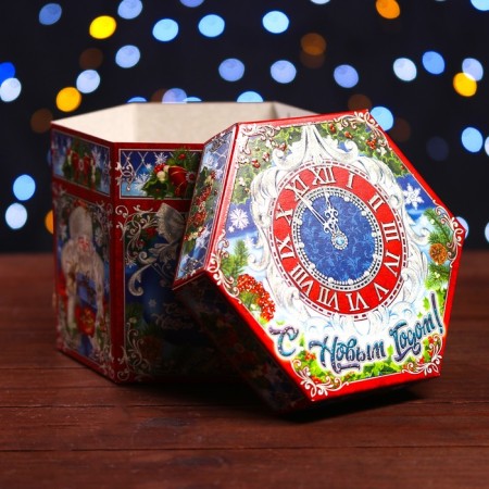 Gift box "New Year's hour" 18 x 18 x 14 cm-3